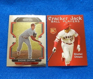 SHOHEI OHTANI 2022 Panini Prizm #41 Card + Cracker Jack card lot - Picture 1 of 2