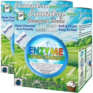 Laundry Detergent Sheets (240 Loads) Eco Hypoallergenic & Enzyme Washing Sheets - Picture 1 of 29