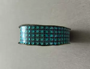 Floral Garden 1” Inch X 6’ Feet Diamond Wrap Rhinestone - Ribbon Turquoise Blue - Picture 1 of 3