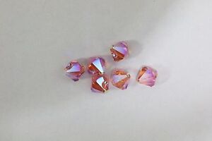 Swarovski #6301 TOP DRILLED BICONE Beads 6mm AB 2X, SATIN, SPECIAL EFFECTS
