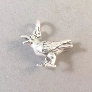 .925 Sterling Silber 3-D RABE/KRÄHE CHARM Anhänger NEU Vogel 925 BI37 - Bild 1 von 5