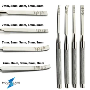 Set of 4 Bone Ridge Splitting Extraction Dental Chisels Straight-Curved Surgical - Picture 1 of 3