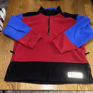 Vintage Eddie Bauer EBTEK Fleece Med Bold 1/4 Zip Pullover Giacca Made USA Uomo - Foto 1 di 7