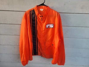 Vintage  Husqvarna Orange Black Stripe Chainsaw Jacket Sz XXL - Picture 1 of 3