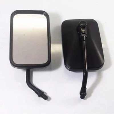 Rétroviseur noir recto-verso rectangle M10 pour Honda Kawasaki Custom VT VN - Photo 1/3