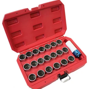 21Pc BMW Master Lock Wheel Nut Stud Key Set Removal Lug Nuts Locking Socket - Picture 1 of 3