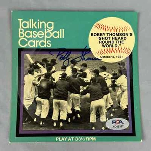 Bobby Thomson Signed 1979 Talking Baseball Cards Auto Shot Heard Round World PSA - Picture 1 of 2
