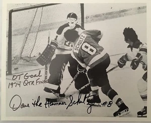Philadelphia Flyers Dave Schultz marcadores ganador OT gol/SC cuartos de final 1974 - Imagen 1 de 1