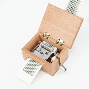 Wooden Music Box Paper Tapes Music lovers Present Grea Puncher 70 * 63 * 50mm - Picture 1 of 8