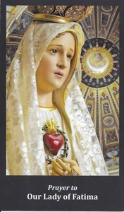 Holy Card of Our Lady of Fatima Prayer & 3rd Class Relic of the O. L. & Children - Picture 1 of 3
