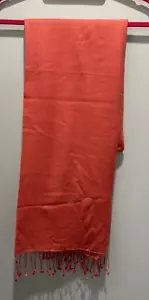 HERVE CHAPELIER PARIS CASHMERE/PASHMINA SCARF-CORAL PINK-MINT CONDITION! - Picture 1 of 4