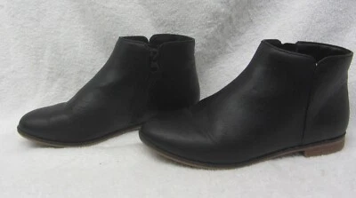 Niñas Cat & Jack Botines NEGROS Talla 3 Cremallera Lateral Imitación Cuero Foto 1 de 4