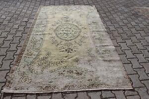 Muted turkish rug, Large area rug, Vintage rug, Boho rug, 5 x 8.7 ft TR3880