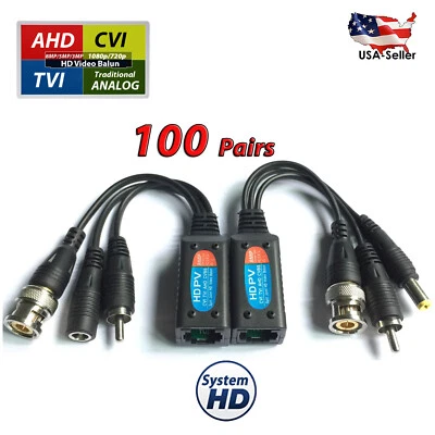 8MP Passive Power Video Audio Balun PTZ Data via UTP RJ45 Cat5 Cat6 CCTV Camera - Image 1 of 4