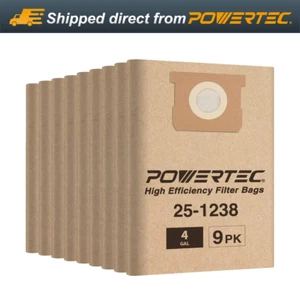 POWERTEC 75051-P3 High Efficiency Filter Bag for Porter-Cable and Stanley, 9PK - Picture 1 of 7