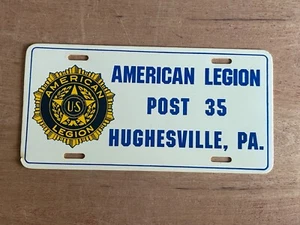 American Legion License Plate Hughesville PA Post 35 Vintage Plastic - Picture 1 of 23