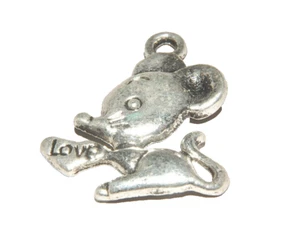 Love Mouse Charm Tibetan Silver J1209 - Picture 1 of 5