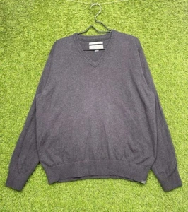 Eddie Bauer Cotton Cashmere Sweater Mens XL Purple V-Neck Pullover Long Sleeve - Picture 1 of 14