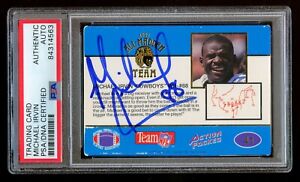 Michael Irvin #41 signed autograph auto 1992 Action Packed Football Card PSA