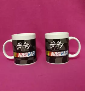 Nascar 2003 Racing Car Logo Black Flags Driving Race Collectible Mug 2 Pc. - Picture 1 of 5