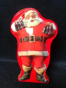 Vintage Coca-Cola Christmas Santa Claus Tin with 2 Unopened Decks of Cards - NEW - Picture 1 of 3