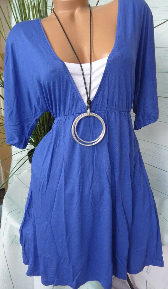 Kleid Strandkleid Beach Time Tunika Gr. 44 bis 46 blau 3/4 Ärmel (182) NEU - Bild 1 von 1