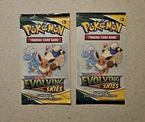 Pokémon TCG Sword & Shield Evolving Skies Fun Pack Booster x2 Packs NEU SEALED - Bild 1 von 2