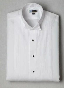 Edwards Mens Style 1390 White Wing Collar Tuxedo Shirt Size XL 35 - Picture 1 of 3