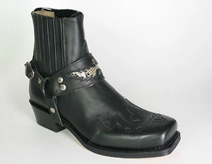 7811 Sendra Botas De Motocicleta STRONG Negro Llama Botines Negro - Imagen 1 de 2