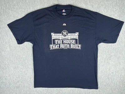 Camisa de béisbol New York Yankees para hombre 2XL azul gráfico House That Ruth Build 08 Foto 1 de 4
