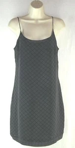 BANANA REPUBLIC dress sz 6 lined Spaghetti Strap Gray Black Lattice Print Shift - Picture 1 of 5
