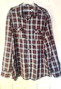 Cherokee Black & Red Plaid / Check Long Sleeved 100% Cotton Shirt Size XL - Picture 1 of 12
