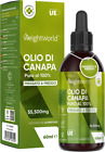 Olio Di Canapa 60Ml Da Semi Di Canapa, Fonte Di Omega 3 6 9, Vitamine, Minerali,