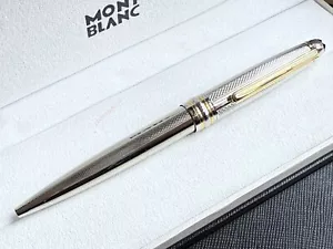 New Montblanc Meisterstuck Silver Metal Ballpoint Pen Grid Shape 164P - Picture 1 of 8