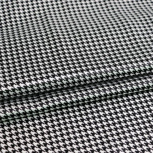 1 Yard Houndstooth Pattern Satin Fabric Geometric Charmeuse Material Soft Lining - Picture 1 of 16