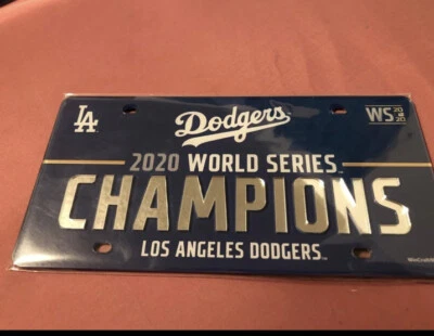 Los Angeles Dodgers 2020 World Series Champs I Laser Mirror License Plate MLB - Image 1 of 3