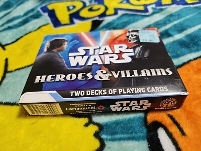 Star Wars Heroes and Villains Two Decks of Playing Cards Cartamundi NEW SEALED  - Image 1 of 4