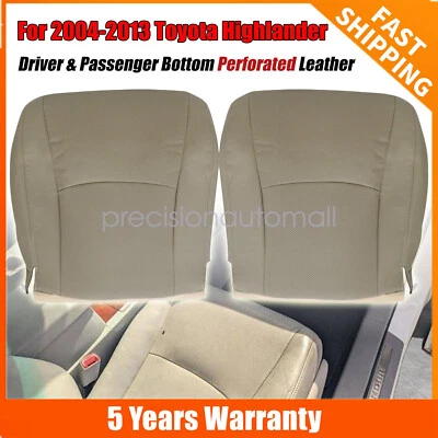 For 2004-2013 Toyota Highlander Front Bottom Perforated Leather Seat Cover Tan - Image 1 of 4