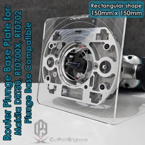 Rectangular Router Plunge Base Plate For Makita DRT50 RT0700X RT0702 150x150mm - Picture 1 of 7