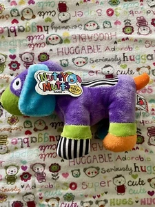 Ganz Plush Stuffed Multicolors Dog Purple Orange Green Black Stuffed W Tag 9” - Picture 1 of 5