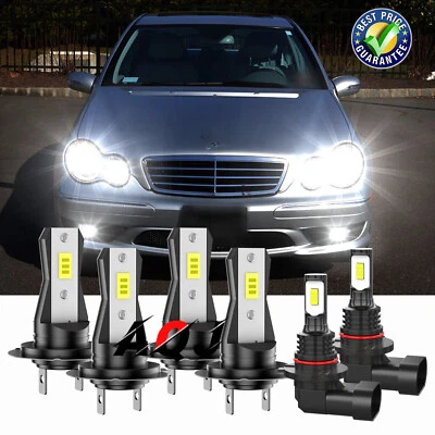 For Mercedes-Benz SL500 2003-2006 White LED Headlight + Fog Light Bulbs Kit 6pcs Foto 1 de 4