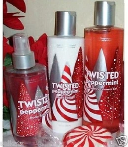 BATH & BODY WORKS RETORCIDO GEL DE DUCHA MENTA LOCIÓN CORPORAL SPRAY DE REGALO - Imagen 1 de 5