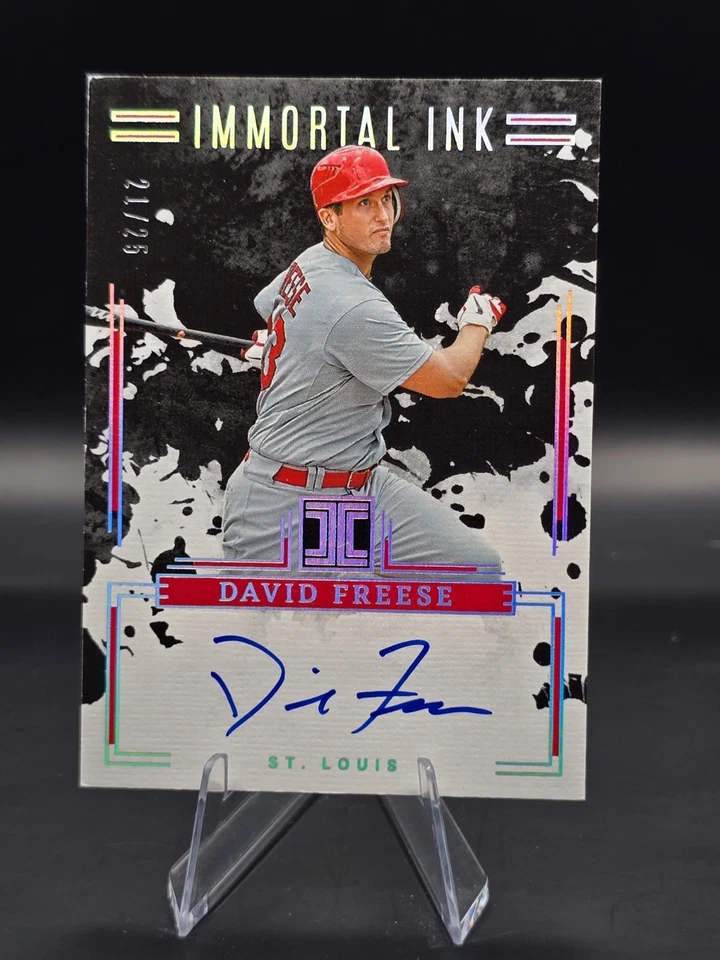DAVID FREESE 2025 Panini Impecable Tinta Inmortal AUTO 1/25 Cardenales Foto 1 de 2