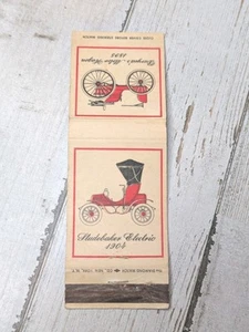 Studebaker Electric 1904 copertina libro fiammiferi carro motore di Duryea 1895 - Foto 1 di 2