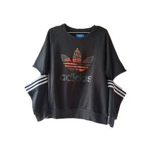 Adidas Vintage RARE Women's Rita Ora Trapeze Cut Out Sweatshirt Size 14 UK - Picture 1 of 9