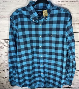 American Eagle blau kariertes Button-Down klassische Passform Herrenhemd neu mit Etikett - Bild 1 von 10