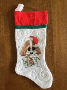 Medias de fieltro de Navidad de colección Giordano ojos tristes Sam cachorro en regalo - Imagen 1 de 5