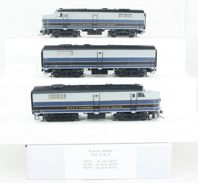 Proto 2000 Baltimore & Ohio FA2 A-B-A  Diesel Locomotive Set 2 Powered Set 2 - Image 1 of 4
