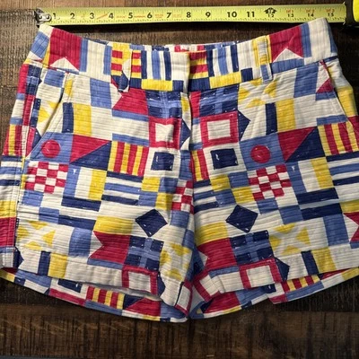 Vineyard Vines Nautical Flags Shorts Women's Size 2 red blue yellow sea - Image 1 of 4