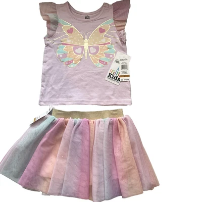 Conjunto de camiseta tutú falda y mariposa lila para niños Headquarters 3T niñas precio de venta sugerido por el fabricante $42 Foto 1 de 4